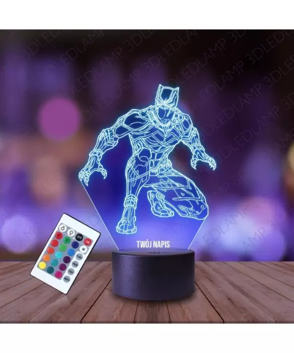 Lampka Nocna 3D LED LAMP Czarna Pantera