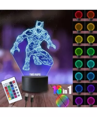 Lampka Nocna 3D LED LAMP Czarna Pantera