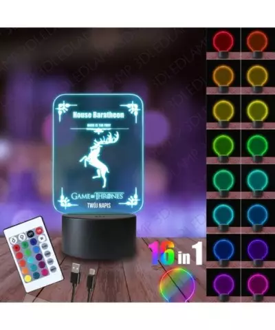 Lampka Nocna 3D LED LAMP Gra o Tron House Baratheon