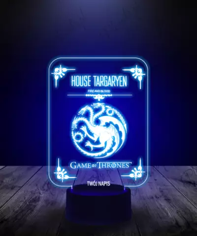 Lampka LED 3D Plexido Gra o Tron House Targeryen - 2