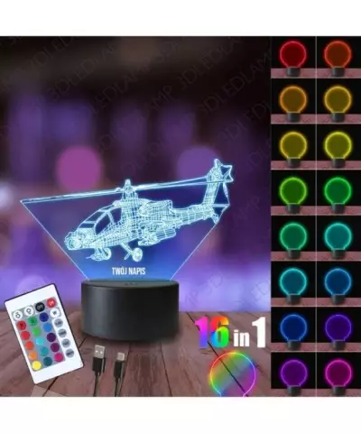 Lampka Nocna 3D LED LAMP Helikopter