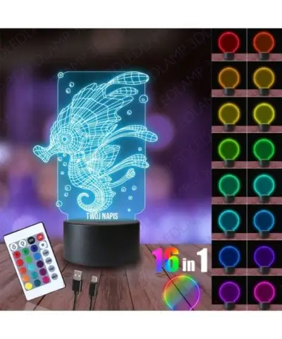 Lampka Nocna 3D LED LAMP Konik Morski