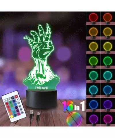 Lampka Nocna 3D LED LAMP Zombie The Walking Dead