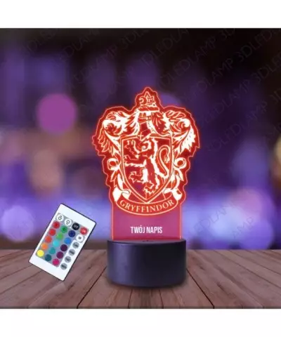 Lampka Nocna 3D LED LAMP Harry Potter Hogwart Gryffindor