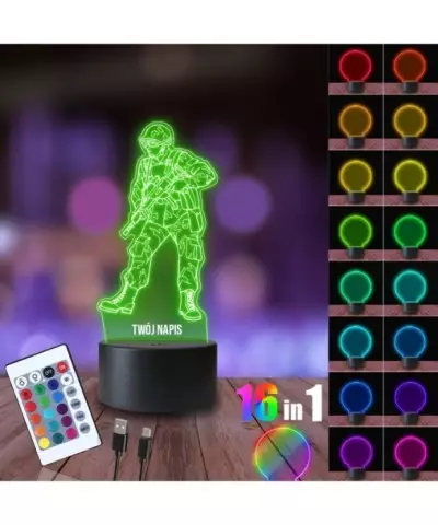 Lampka Nocna 3D LED LAMP Żołnierz