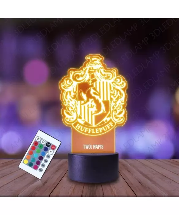 Lampka Nocna 3D LED LAMP Harry Potter Hogwart Hafflepuff