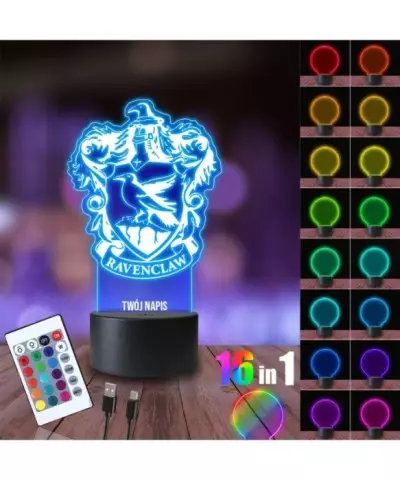 Lampka Nocna 3D LED LAMP Harry Potter Hogwart Ravenclaw