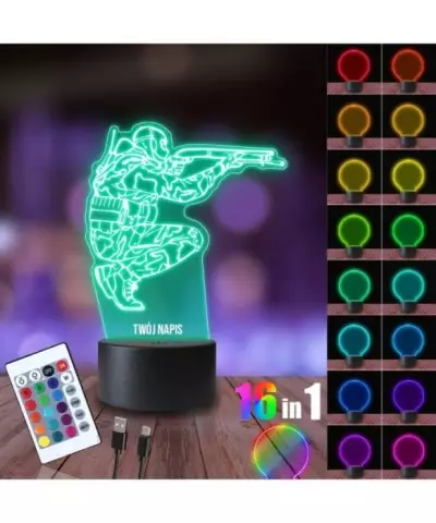 Lampka Nocna 3D LED LAMP Żołnierz Wojsko