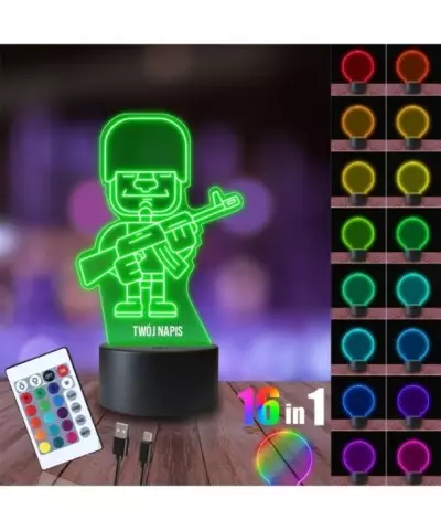 Lampka Nocna 3D LED LAMP Żołnierz Armia