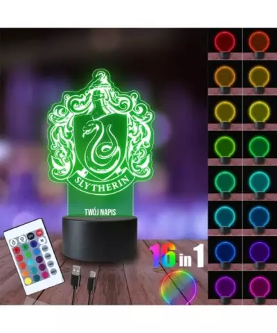 Lampka Nocna 3D LED LAMP Harry Potter Hogwart Slytherin