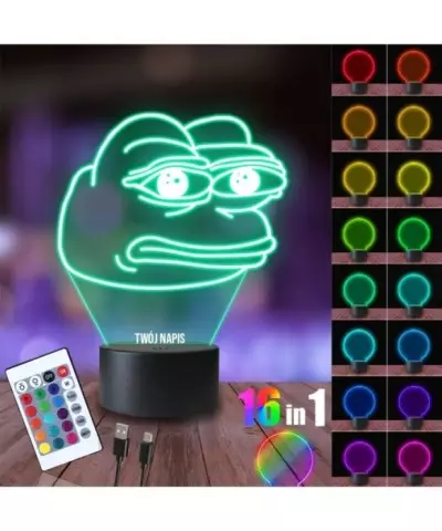 Lampka Nocna 3D LED LAMP Żaba Pepe Mem