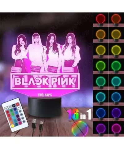 Lampka Nocna 3D LED LAMP Black Pink Zespół