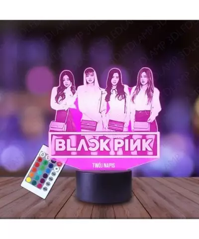 Lampka Nocna 3D LED LAMP Black Pink Zespół