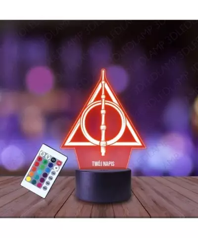 Lampka Nocna 3D LED LAMP Harry Potter Insygnia Śmierci Znak