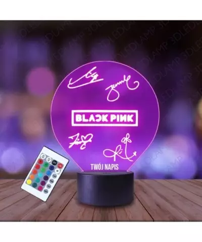 Lampka Nocna 3D LED LAMP Black Pink K-Pop