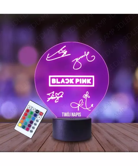Lampka Nocna 3D LED LAMP Black Pink K-Pop