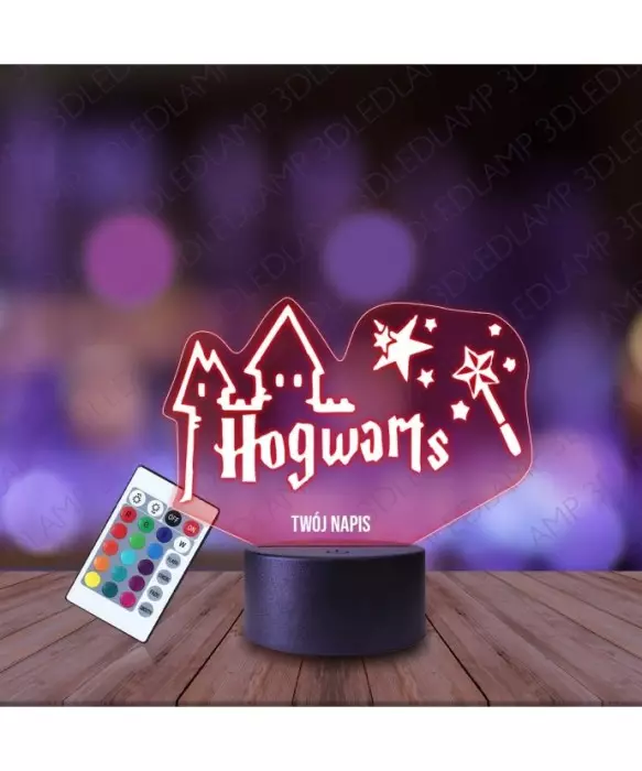 Lampka Nocna 3D LED LAMP Harry Potter Hogwart Napis