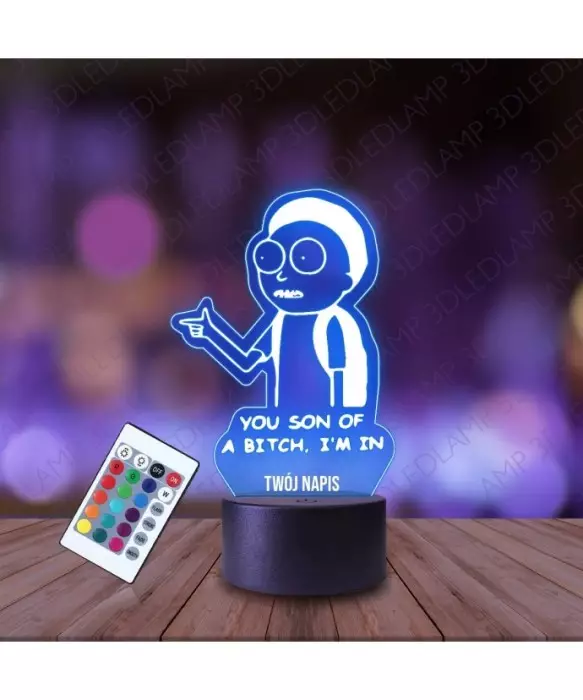 Lampka Nocna 3D LED LAMP Morty Napis
