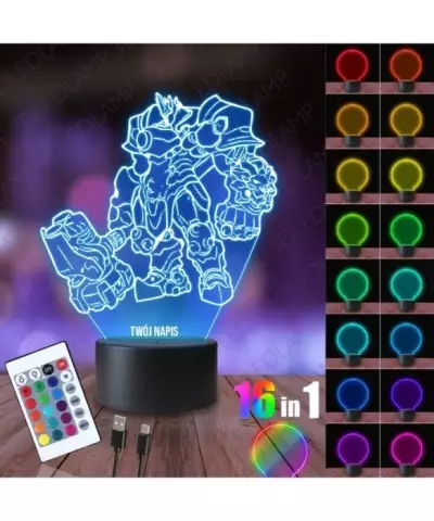 Lampka Nocna 3D LED LAMP Overwatch Reinhardt