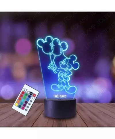Lampka Nocna 3D LED LAMP Myszka Miki Balony