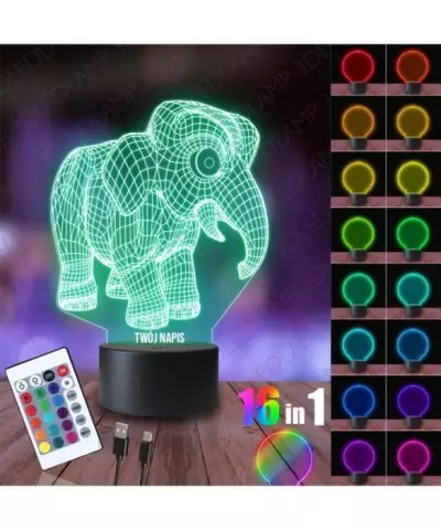 Lampka Nocna 3D LED LAMP Słoń Słonik