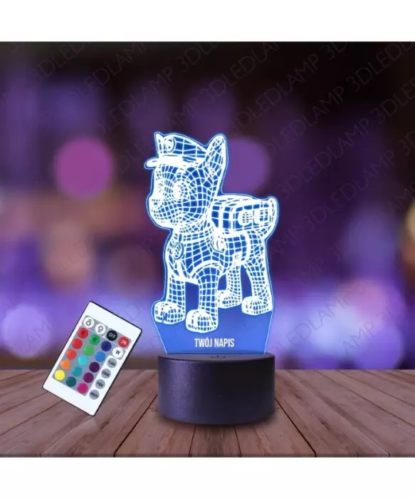 Lampka Nocna 3D LED LAMP Psi Patrol Policjant Chase