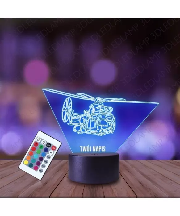 Lampka Nocna 3D LED LAMP Helikopter Puma
