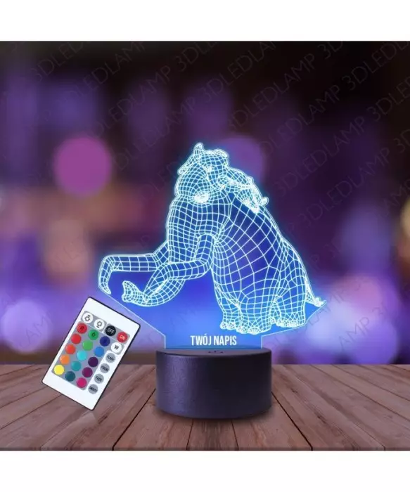 Lampka Nocna 3D LED LAMP Mamut Epoka Lodowcowa