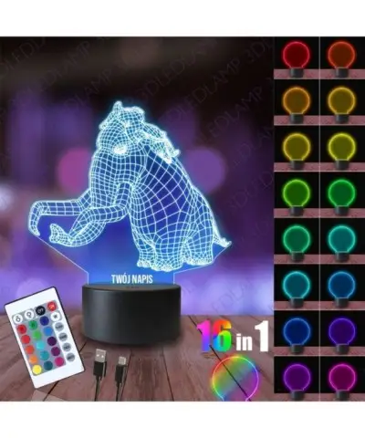 Lampka Nocna 3D LED LAMP Mamut Epoka Lodowcowa