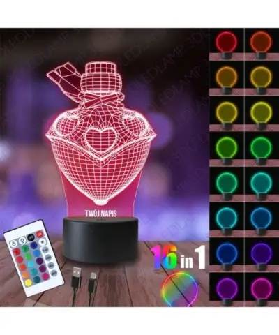 Lampka Nocna 3D LED LAMP Eliksir Miłości