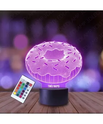 Lampka Nocna 3D LED LAMP Donut Pączek