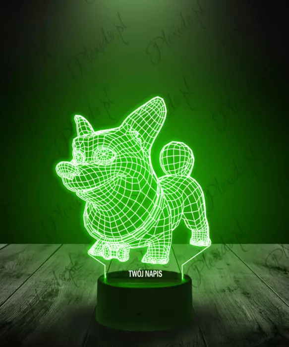 lampka_led_3d_plexido_piesek_corgi