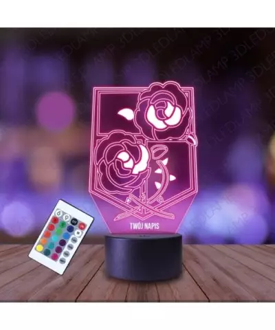Lampka Nocna 3D LED LAMP Attack on Titan Herb Róż
