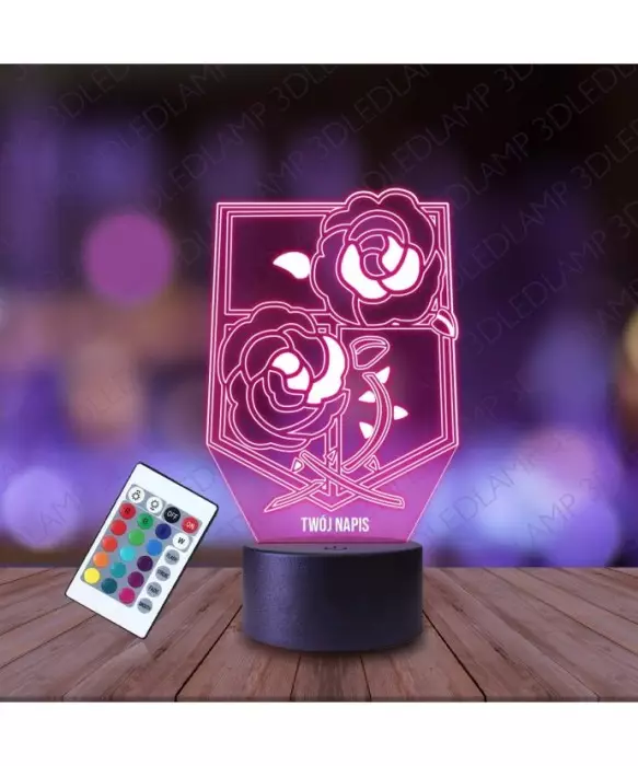 Lampka Nocna 3D LED LAMP Attack on Titan Herb Róż