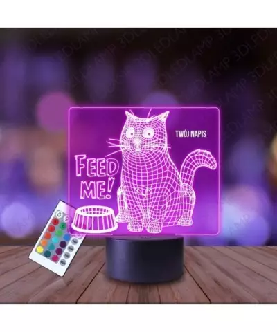 Lampka Nocna 3D LED LAMP Kotek Głodny