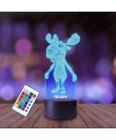Lampka Nocna 3D LED LAMP Łoś Renifer