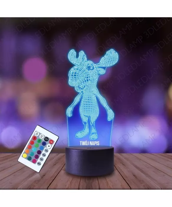 Lampka Nocna 3D LED LAMP Łoś Renifer