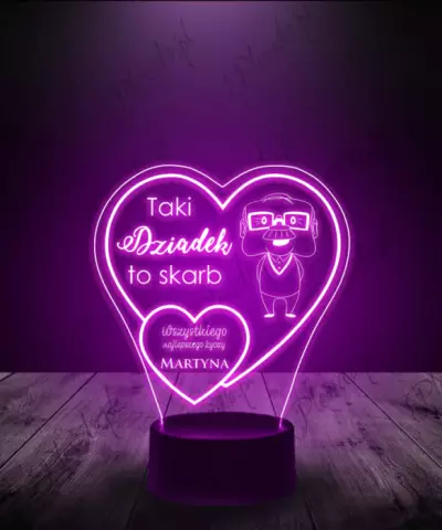 Lampka LED 3D Plexido Prezent Upominek dla Dziadka - 2