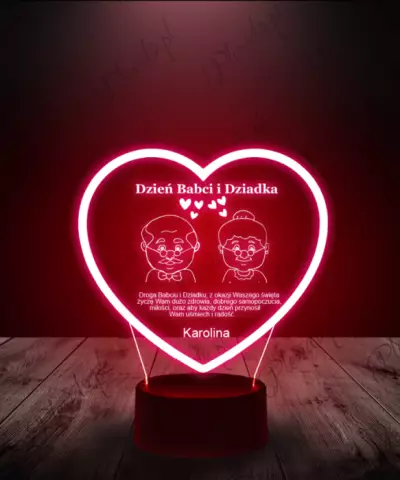 Lampka LED 3D Plexido Upominek dla Babci i Dziadka - 2