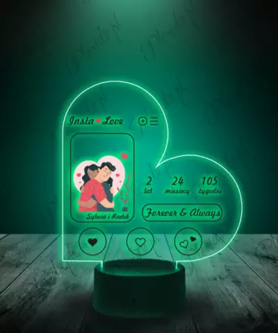Lampka LED 3D Plexido Prezent na Walentynki Insta Love - 2