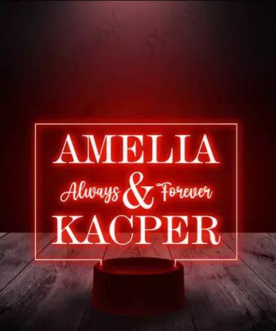 Lampka LED 3D Plexido Prezent na Walentynki Napisy - 1