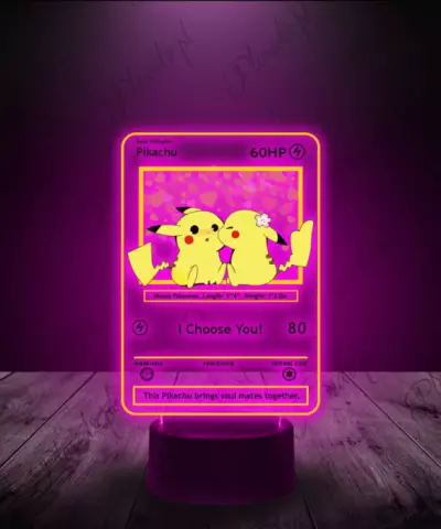 Lampka LED 3D Plexido Prezent na Walentynki Pikachu Wybieram Cię - 1