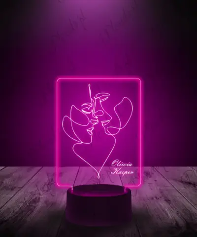 lampka_led_3d_plexido_prezent_na_walentynki_lineart_pocałunek