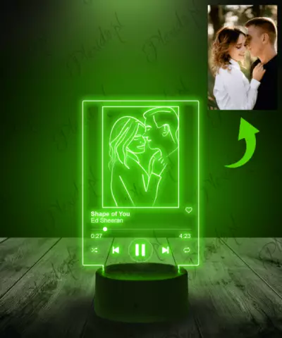 Lampka LED 3D Plexido Prezent na Walentynki Spotify Twoje Zdjęcie - 3