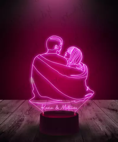 Lampka LED 3D Plexido Prezent na Walentynki Zakochani - 1