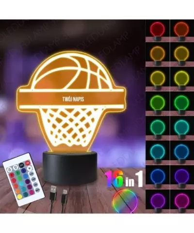 Lampka Nocna 3D LED LAMP Piłka Do Koszykówki