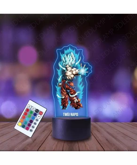 Lampka Nocna 3D LED LAMP z Nadrukiem Goku Transformacja