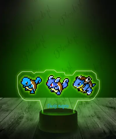 Lampka LED 3D Plexido z Nadrukiem Squirtle Ewolucja - 1