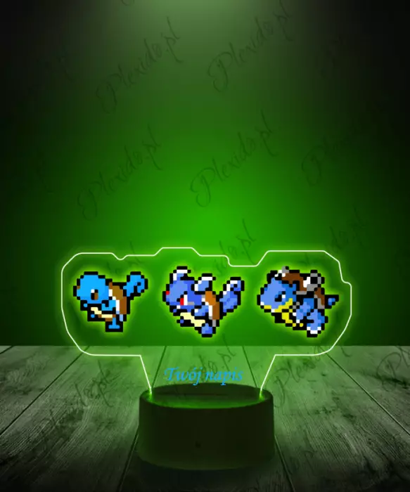 Lampka LED 3D Plexido z Nadrukiem Squirtle Ewolucja - 1