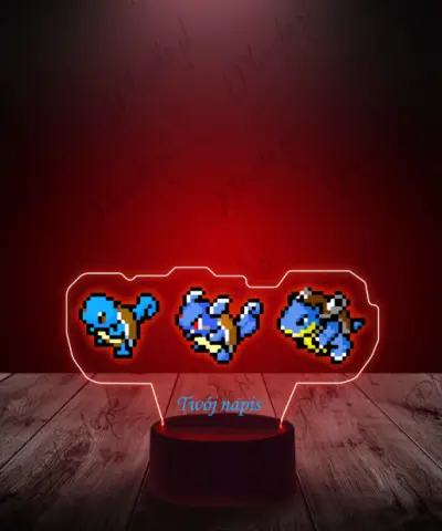 Lampka LED 3D Plexido z Nadrukiem Squirtle Ewolucja - 2